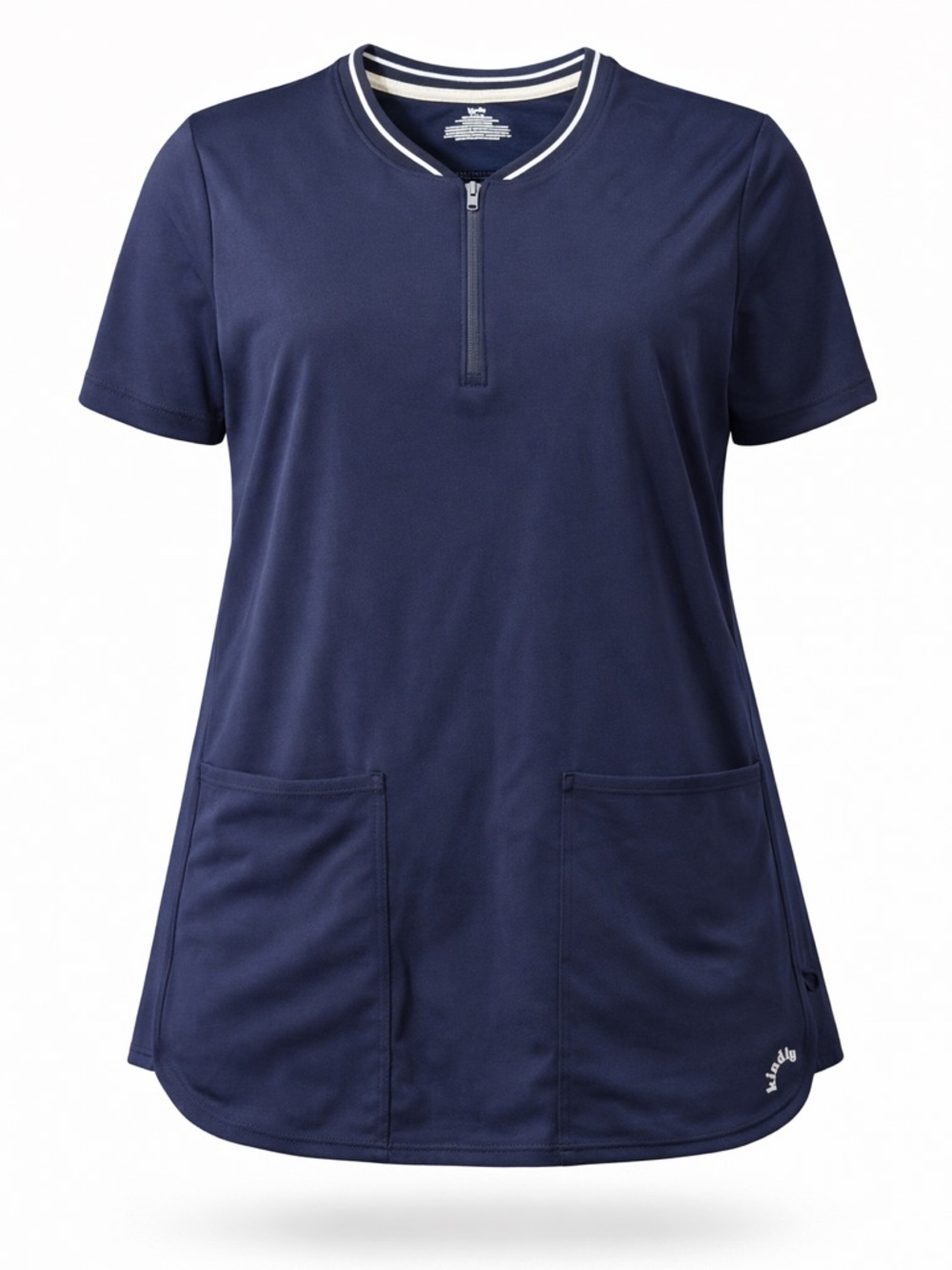 Kindly Yours size XL Women's Navy Short-Sleeve Zip scrub with Front Pockets